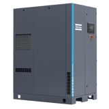 Thumbnail of Atlas Copco GA 22 VSDs FF oil-injected screw compressor floor mount, featuring a sleek grey design with blue accents and a prominent control panel.